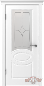 Межкомнатная дверь Оксфорд, 700*2000, Белый, ВФД, (стекло с гравировкой)