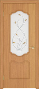 Межкомнатная дверь Орхидея, 600*2000, Миланский орех, Ростра, (стекло матированное с фьюзингом)