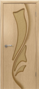 Межкомнатная дверь Лилия, 700*2000, Светлый дуб, ВФД, (стекло бронза)
