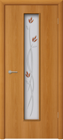 Межкомнатная дверь Ветка, 600*2000, Миланский орех, Albero, (стекло матовое ромб)