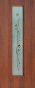 Межкомнатная дверь Ветка, 700*2000, Итальянский орех, ЗПК, (стекло фьюзингом)