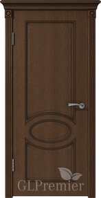 Межкомнатная дверь GLPremier 11, 800*2000, Дуб коньяк/темно коричневый, ВФД (глухая)