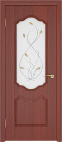 Межкомнатная дверь Орхидея, 600*2000, Итальянский орех, Ростра, (стекло матированное с фьюзингом)
