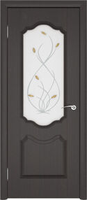 Межкомнатная дверь Орхидея, 600*2000, Венге, Ростра, (стекло матированное с фьюзингом)