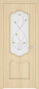 Межкомнатная дверь Орхидея, 700*2000, Беленый дуб, Ростра, (стекло матированное с фьюзингом)