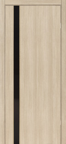 Межкомнатная дверь 3/1, 700*2000, Орех капучино, Ладора, (стекло черное)
