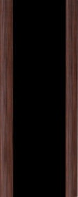 Межкомнатная дверь 3/3, 700*2000, Орех африканский, Ладора, (стекло черное)