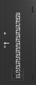 Стальная дверь, Z-5 Греция, черный шелк-орех южный, 960*2050 (Л), в комплекте с замком, Зевс