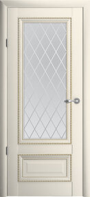 Межкомнатная дверь Версаль-1, 800*2000, Ваниль, Albero, (стекло матовое ромб)