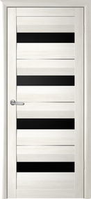 Межкомнатная дверь Барселона, 600*2000, Белый кипарис, Albero, (стекло черное)
