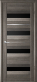 Межкомнатная дверь Барселона, 600*2000, Кедр серый, Albero, (стекло черное)