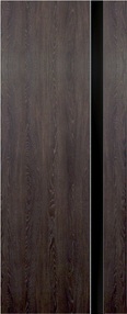 Межкомнатная дверь 3/1, 600*2000, Седой дуб, Ладора, (стекло черное)
