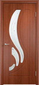 Межкомнатная дверь Лотос (Лиана) ДО, 900*2000, Итальянский орех, Лигаро, (стекло матовое ромб)