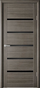 Межкомнатная дверь Вена, 800*2000, Кедр серый, Albero, (стекло черное)