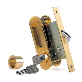Ручки для раздвижной двери, A-K 01/02-V1II защелка, фиксатор, ключ, матовое золото, ARCHIE, S.GOLD