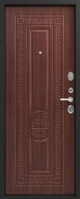 Стальная дверь, Z-5 Греция, черный шелк-орех южный, 860*2050 (Л), new, в комплекте с замком, Зевс