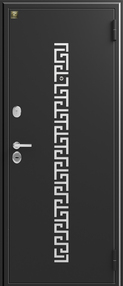 Стальная дверь, Z-5 Греция, черный шелк-орех южный, 860*2050 (Пр), new, в комплекте с замком, Зевс