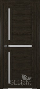 Межкомнатная дверь GL Light 16, 800*2000, Дуб шоколад, ВФД, (стекло белый сатинат)
