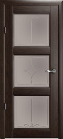 Межкомнатная дверь Эрмитаж-3, 600*2100, Орех, Albero, (стекло матовое бронза галерея)
