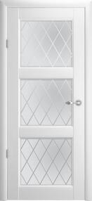 Межкомнатная дверь Эрмитаж-3, 900*2100, Белый, Albero, (стекло матовое ромб)