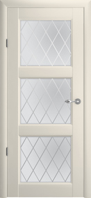 Межкомнатная дверь Эрмитаж-3, 800*2300, Ваниль, Albero, (стекло матовое ромб)