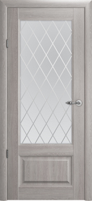 Межкомнатная дверь Эрмитаж-1, 600*2300, Пепельный дуб, Albero, (стекло матовое ромб)