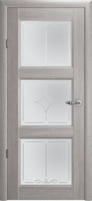 Межкомнатная дверь Эрмитаж-3, 900*2050, Пепельный дуб, Albero, (стекло матовое галерея)