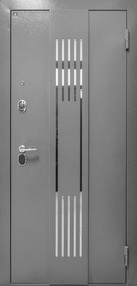 Стальная дверь, МЕДЕЯ-321 (М5), букле серый-филадельфия грей, 860*2050 (Л), Зеркало, в ком-те с замком, Ретвизан