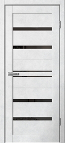 Межкомнатная дверь В1, 900*2000, Бетон светлый, ЗПК, (стекло черное)