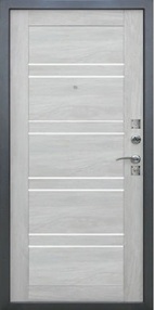 Входная дверь Dominanta, серебро-дуб шале белый, 860*2050 (Л), в комплекте с замком