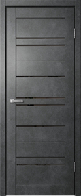 Межкомнатная дверь В2, 900*2000, Бетон темный, ЗПК, (стекло черное)