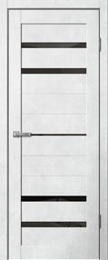 Межкомнатная дверь В3, 600*2000, Бетон светлый, ЗПК, (стекло черное)