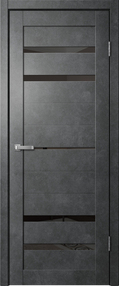 Межкомнатная дверь В3, 900*2000, Бетон темный, ЗПК, (стекло черное)