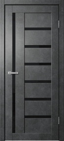 Межкомнатная дверь В4, 600*2000, Бетон темный, ЗПК, (стекло черное)