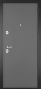 Стальная дверь, TRUST ECO/159, антрацит букле-светло-серый, 860*2050 (Л), в комплекте с замком, Мастино (Бульдорс)