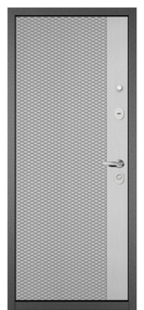 Стальная дверь, TRUST ECO/159, антрацит букле-светло-серый, 860*2050 (Пр), в комплекте с замком, Мастино (Бульдорс)