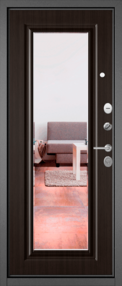 Стальная дверь, TRUST MASS 140, букле графит-ларче шоколад, 860*2050 (Л), Зеркало, в комплекте с замком, Мастино