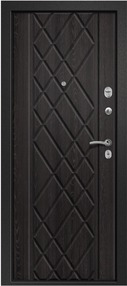 Стальная дверь, МЕДЕЯ-311, сатин черный-венге эко, 860*2050 (Пр), в комплекте с замком, Ретвизан