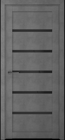Межкомнатная дверь Вена, 800*2000, Бетон темный, Albero, (стекло черное)