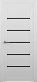 Межкомнатная дверь Вена, 800*2000, кедр снежный, Albero, (стекло черное)