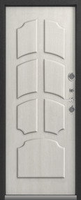 Стальная дверь, Эталон ТС-2, серебро-сосна скания милк, 860*2050 (Л), терморазрыв, в комплекте с замком, Эталон