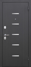 Стальная дверь, 7,5 см Гарда Серебро Царга, серебро-астана милки, 860*2050 (Л), в комплекте с замком, Ferroni