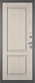 Стальная дверь, ТРАСТ МАСС 1, букле антрацит-ларче бьянко, 860*2050 (Пр), в ком-те с замком, Мастино