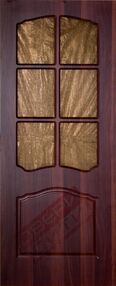 Межкомнатная дверь Азалия, 800*2000, Итальянский орех, ДвериСити, (стекло Ниагара)