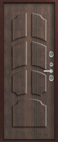 Стальная дверь, Т-6, медь-антик-тиковое дерево, 960*2050 (Л), в комплекте с замком, Центурион