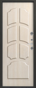 Стальная дверь, Т-6, антик серебро-седой дуб, 860*2050 (Л), в комплекте с замком, Центурион