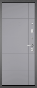 Стальная дверь, TRUST ECO 182/193, черный матовый-гриджио, 860*2050 (Пр), в комплекте с замком, Мастино