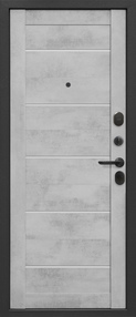 Стальная дверь, Бостон, сатин графит-бетон снежный, 860*2050 (Л), Царга, в комплекте с замком, Ferroni