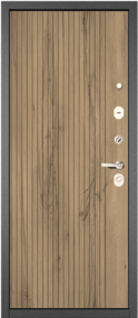 Стальная дверь, TRUST ECO 401/161, черный матовый/дуб галифакс медовый-дуб галифакс медовый, 860*2050 (Пр), в комплекте с замком, Мастино