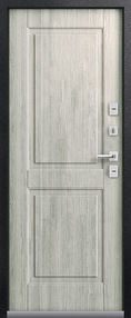 Стальная дверь, Т-4, черный муар-дуб полярный, 860*2050 (Пр), нерж.порог, в ком-те с замком, Центурион